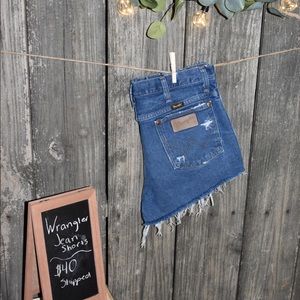Wrangler shorts (hand distressed)